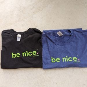 Unisex be nice. Blue Tshirt size XL